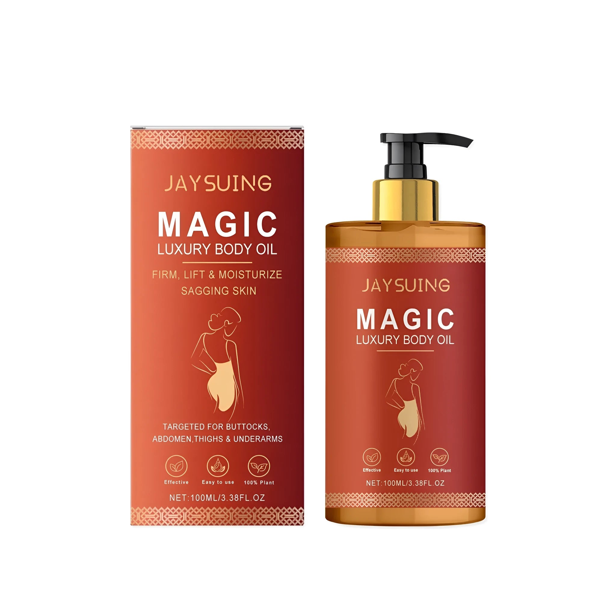 100ml bottle of tightening and nourishing body oil with glycerin and plant oils
