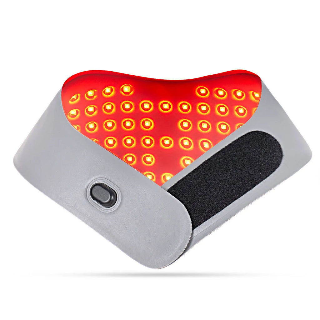 Red light hot compress neck mask physiotherapy device in deep sky blue colour