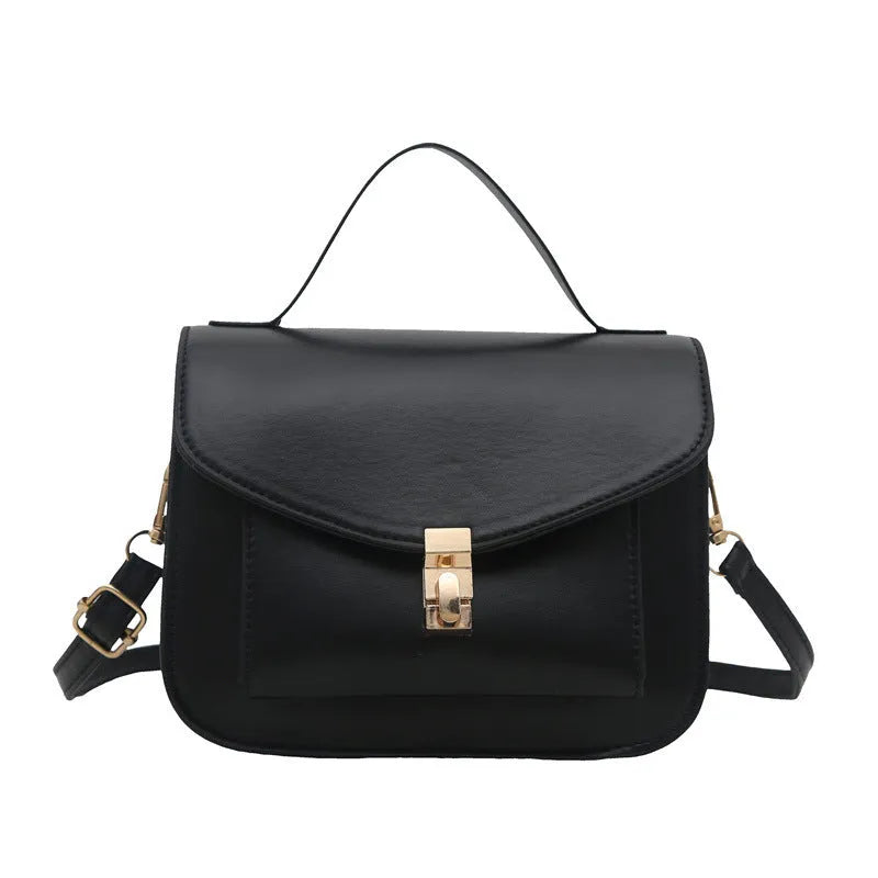 Urban simplicity messenger bag in PU leather with document pocket and sewing line detail