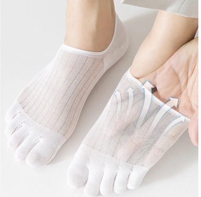 Modal cotton five-finger ultra-thin breathable boat socks in black colour option