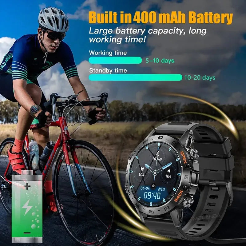 Bluetooth calling smart watch with touch screen and multiple colour options for outdoor use