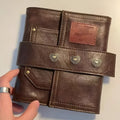 Creative retro brown A7 notebook with leather-style buckle and loose-leaf binding