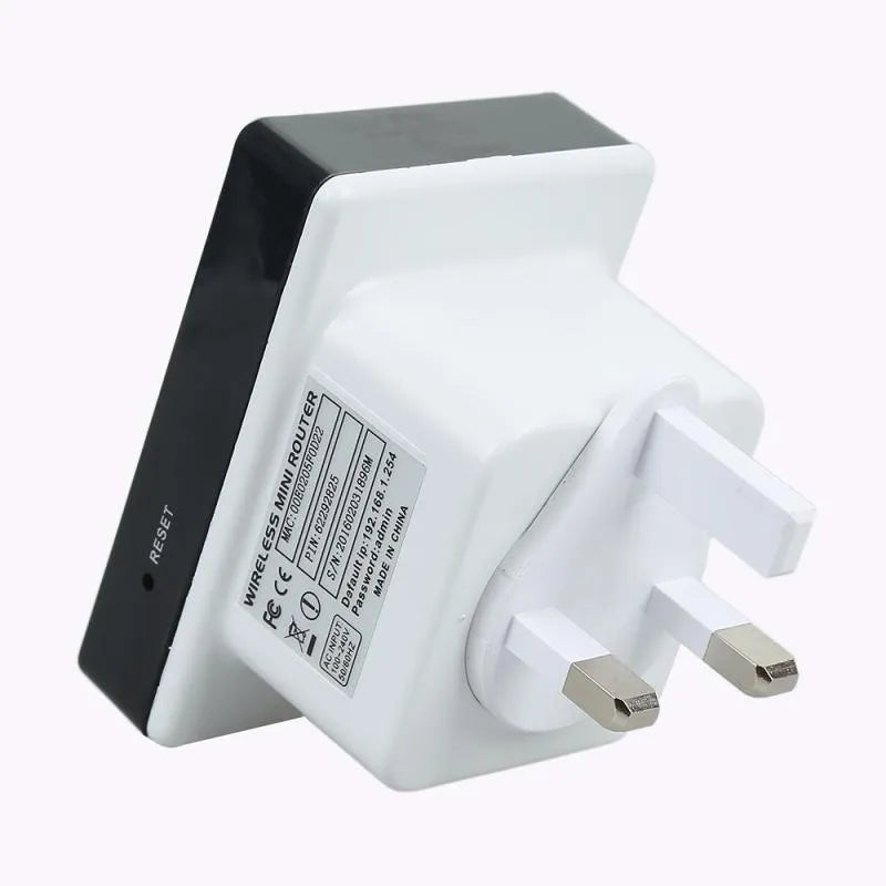 300Mbps WiFi repeater with dual network ports, compact white device