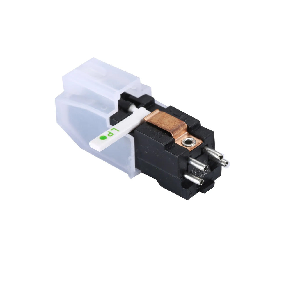 Double needle magnetic cartridge for vinyl record players with ABS plastic shell