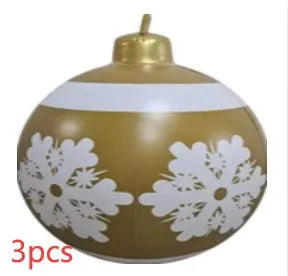 Large 60cm diameter inflatable PVC Christmas ball decoration for outdoor tree hanging