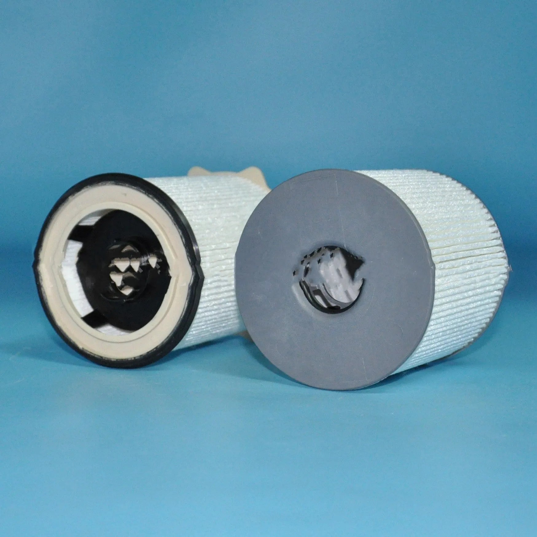 White fuel filter kit for RAM truck Cummins 6.7L diesel engine replacement.