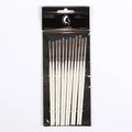 Set of 12 hook line art brushes with nylon wool bristles and wood handles for watercolour painting