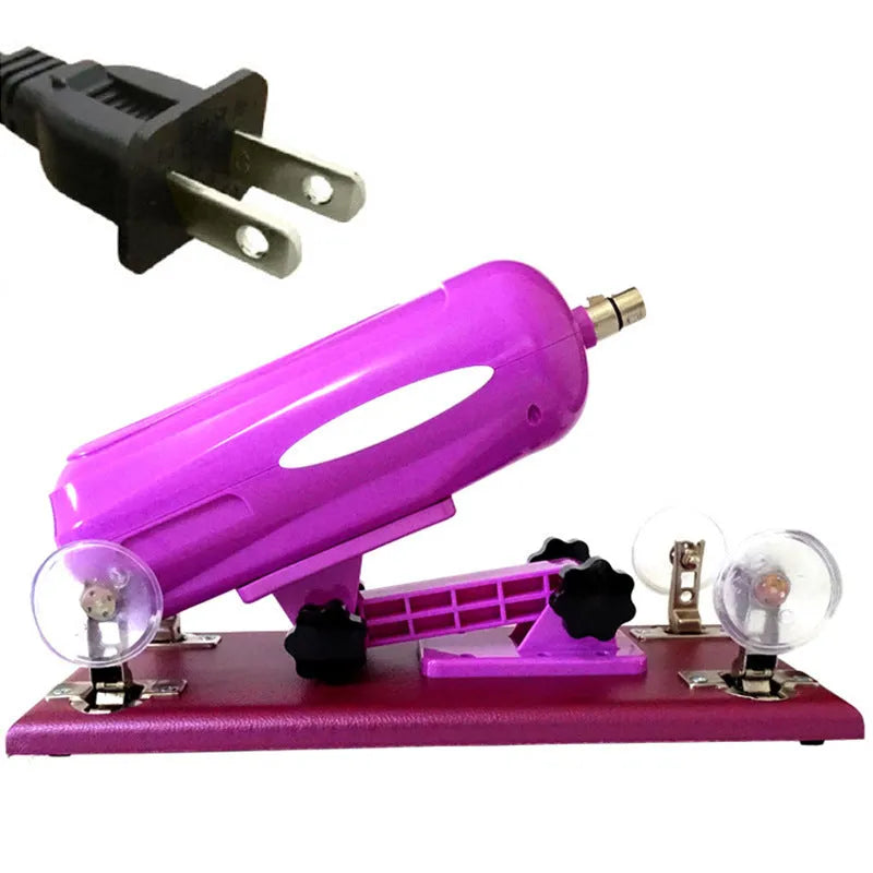 Purple, black, and pink automatic telescopic thrusting sex toy for women