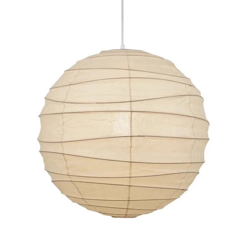 Japanese style rice paper chandelier pendant light in three diameter sizes