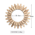 Circular solid wood wall mirror with a baked colour finish in a European style.