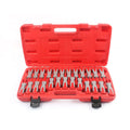 25-piece car terminal removal tool kit in a black storage box for electrical connector disassembly.