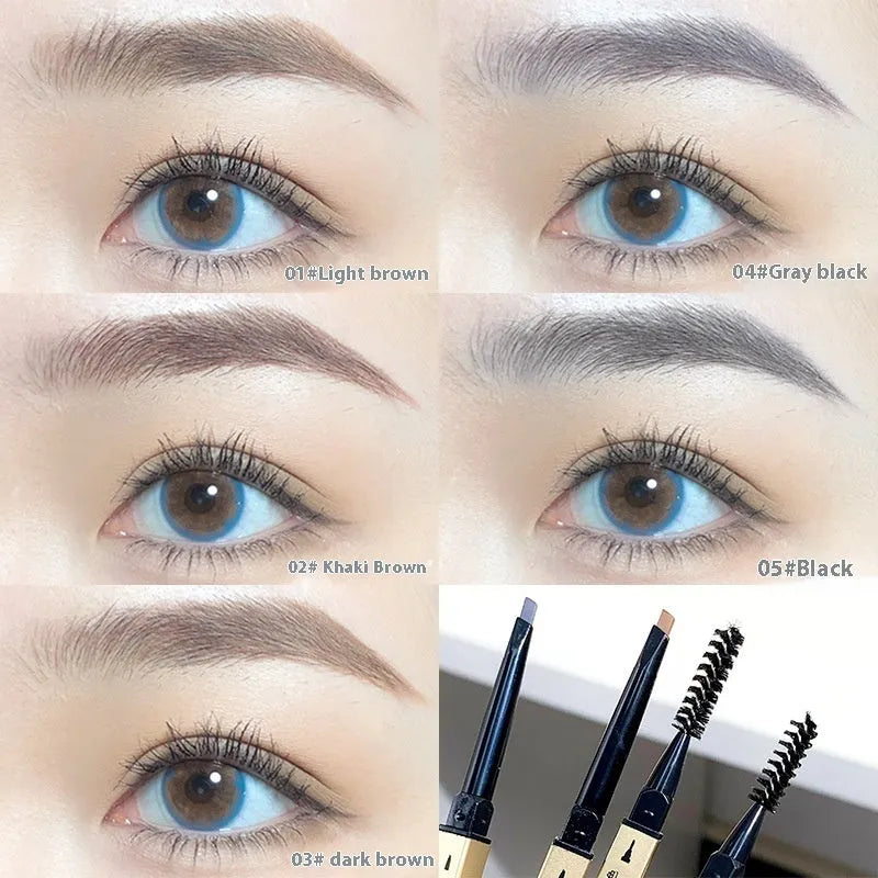 Small Gold Chopsticks ultra-fine water-resistant eyebrow pencil in five colour shades