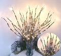 LED simulation branch tree light in vase with silver branches and multiple colour options