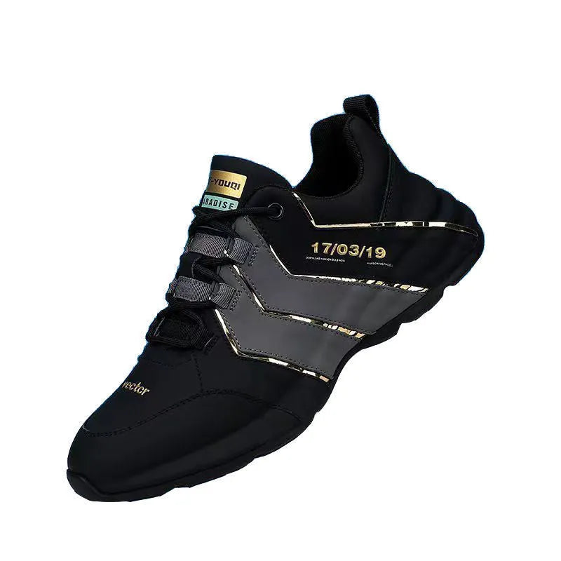 Casual sneakers for teenagers with thick plastic sole and mesh lining in grey and black colour