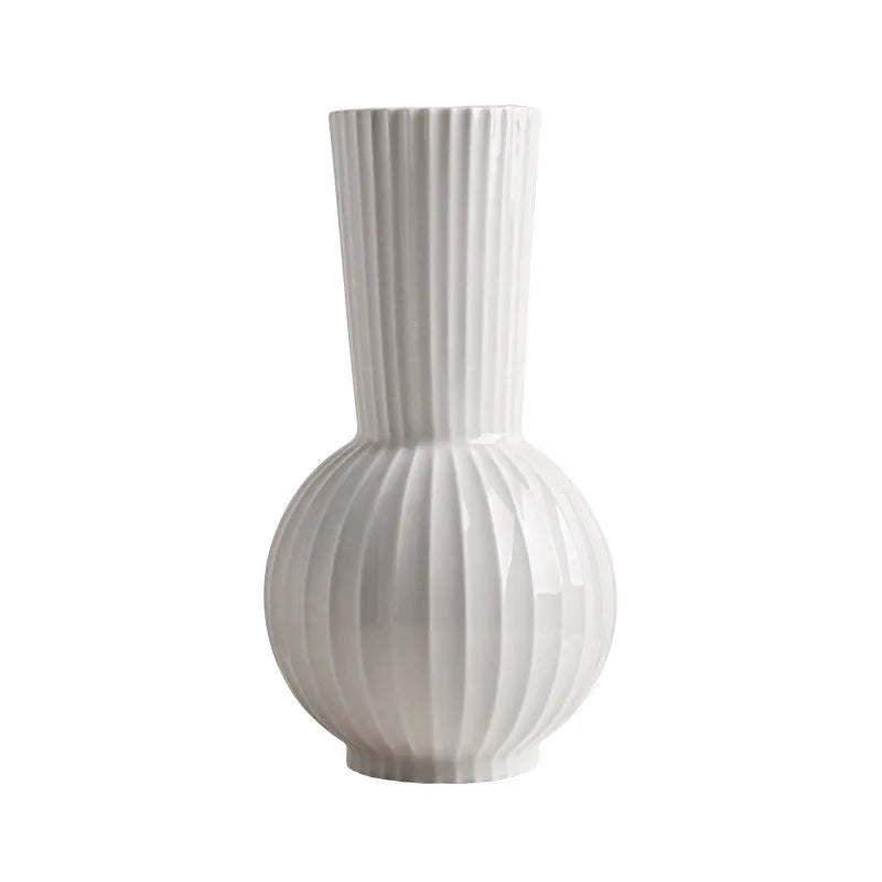 White striped ceramic ball vase American country style living room table decoration