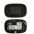 Black 4G portable wireless router with compact design for mobile internet access.