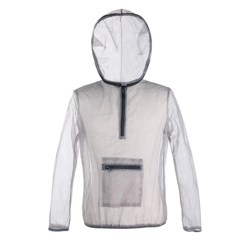 Rayman Jungle Run smoky grey mesh insect-proof jacket for outdoor activities like hiking and fishing