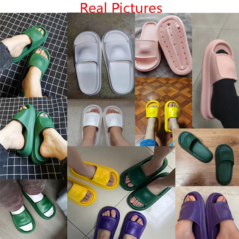 Soft unisex EVA house slippers with a thick non-slip sole in multiple colours.