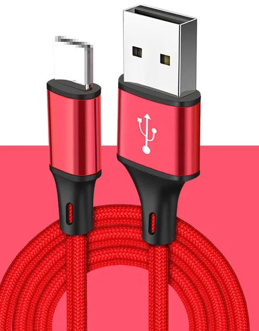 2 metre USB mobile phone charging cable with Apple Lightning and Android Type-C compatibility