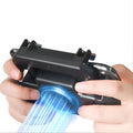 Black mobile game controller with USB connector and aluminium alloy components for smartphone gaming
