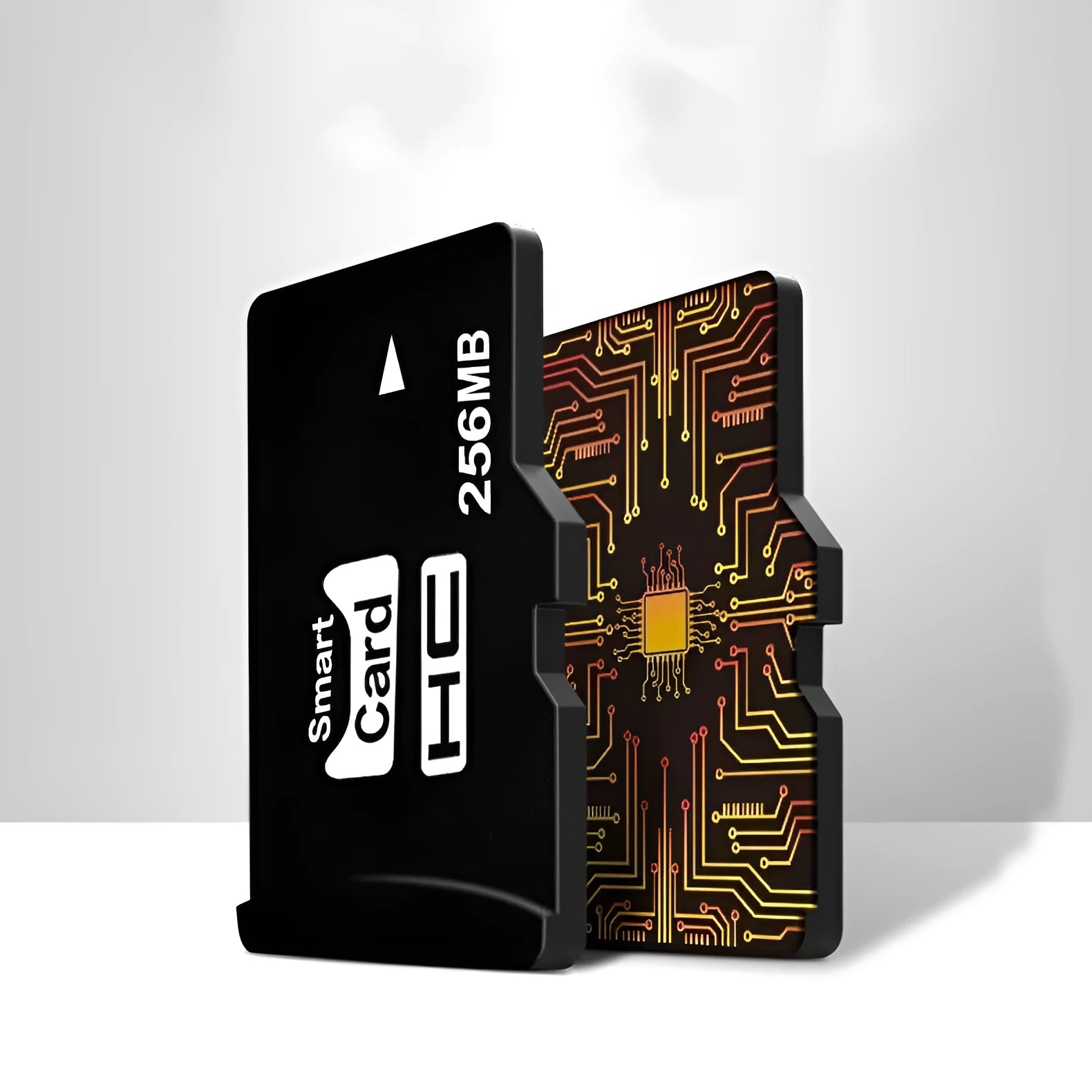 256MB TF format memory card shown with dimensions 11mm by 15mm.