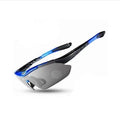 ROCKBROS polarized cycling glasses with UV protection, polycarbonate lens, acetate frame – Bright black colour