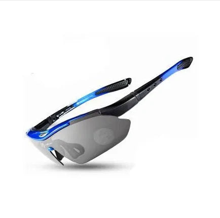 ROCKBROS polarized cycling glasses with UV protection, polycarbonate lens, acetate frame – Bright black colour