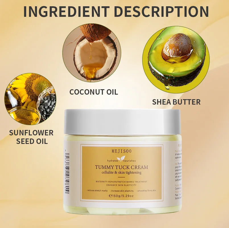 Coconut oil body cream 150g for fading pregnancy lines and fine lines, abdominal recovery cream