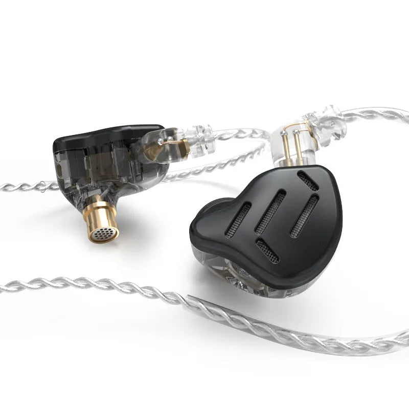 KZ ZAX in-ear headphones in black or silver blue with 3.5mm L-bend plug