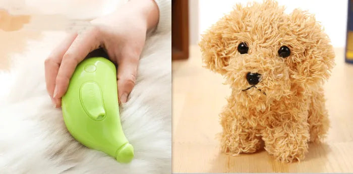 3 in 1 pet steam brush in green with comb head for cats and dogs grooming