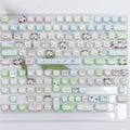PBT sublimation full set key caps showing cat and puppy animal designs for mechanical keyboards