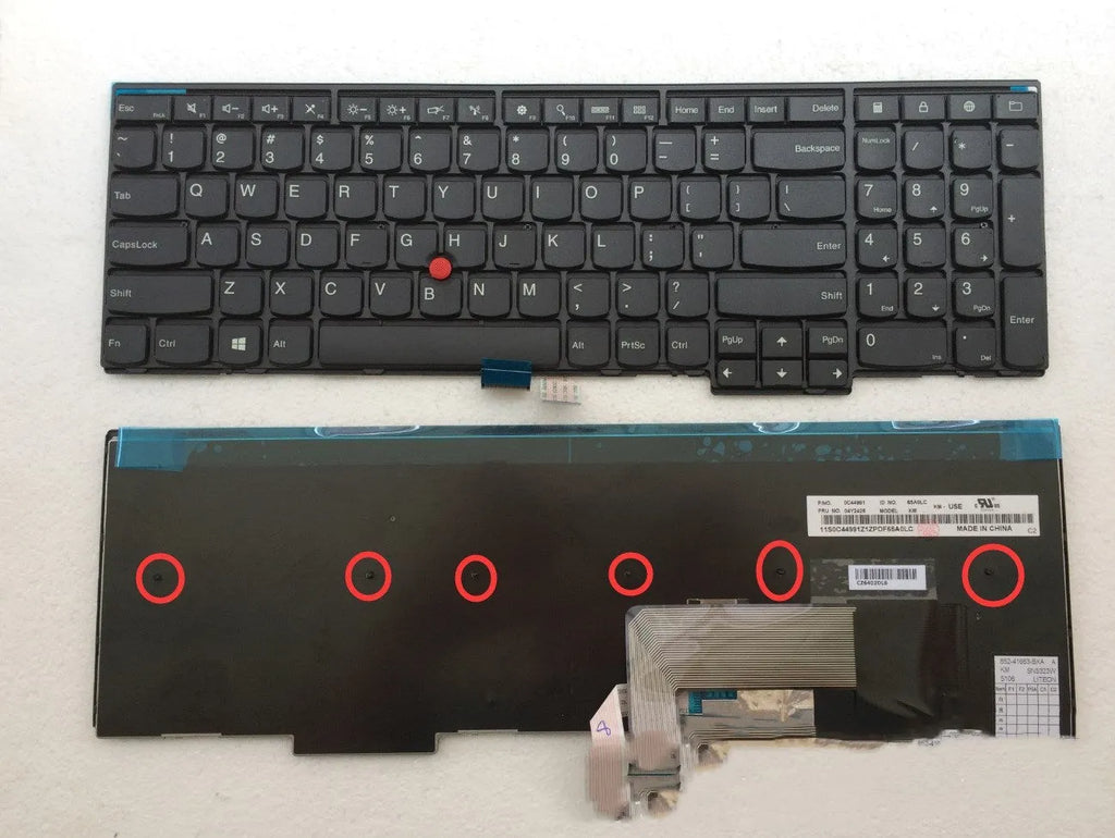 Black Lenovo ThinkPad replacement keyboard with USB connection cable for E531 W541 T550 models