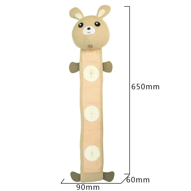Fleece Rabbit plush dog toy with squeaker for training and food hiding games