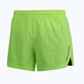 Unisex straight-cut marathon running shorts in quick-dry polyester, shown in fluorescent green.