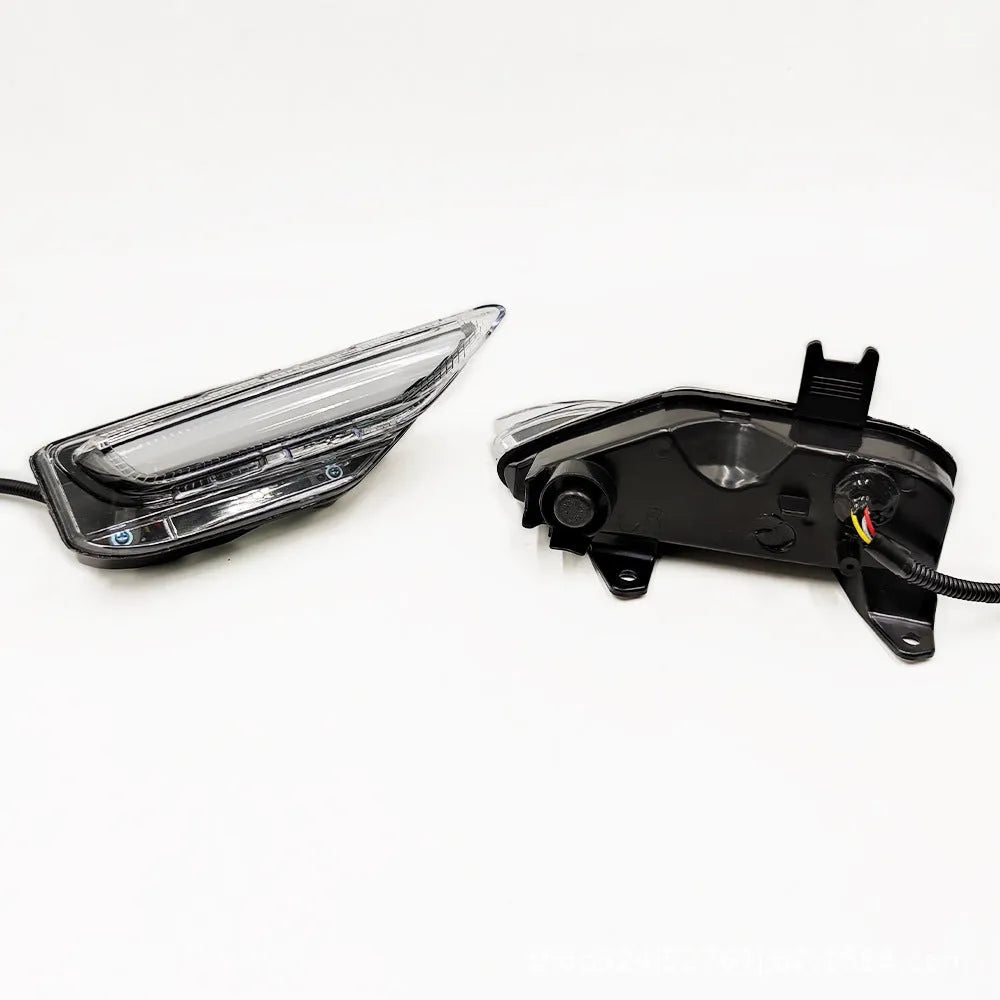 Infiniti Q50 Q70 front bumper LED daytime running lamp and turn signal unit made of black ABS plastic