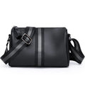 Black genuine leather one-shoulder crossbody bag with a single strap.