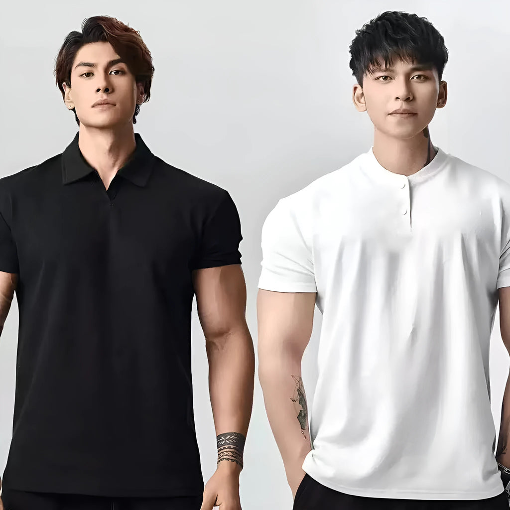 Retro men's loose fit t-shirt in polyester fabric with solid colour and pullover design
