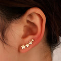 Copper leaf clip-on earrings for women with gold-coloured KC golden star finish