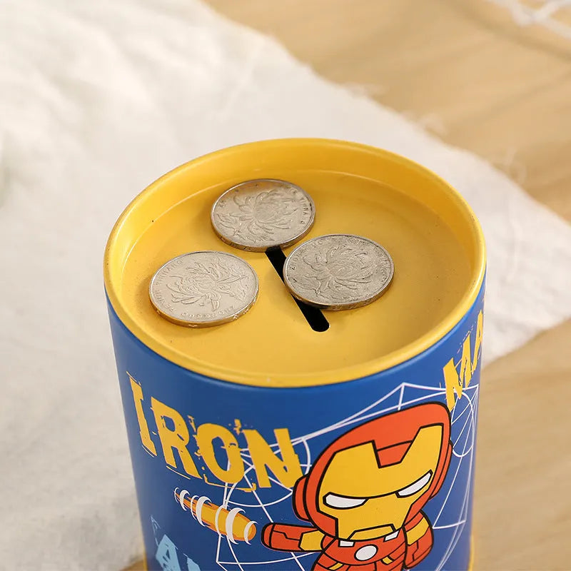 British style creative metal piggy bank with coin slot, 85mm wide and high
