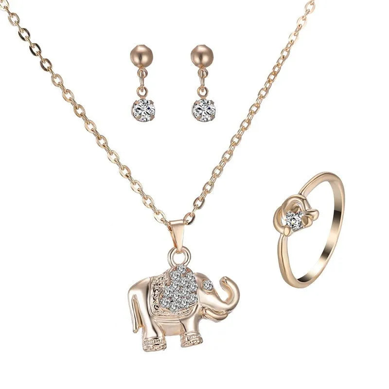 Mixed wholesale lot of animal pendants, necklaces, rings, earrings, jewellery sets, and bridal accessories from Yiwu