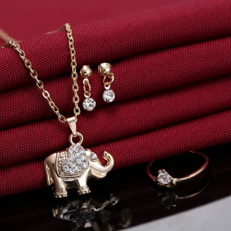 Mixed wholesale lot of animal pendants, necklaces, rings, earrings, jewellery sets, and bridal accessories from Yiwu
