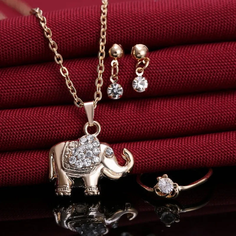 Mixed wholesale lot of animal pendants, necklaces, rings, earrings, jewellery sets, and bridal accessories from Yiwu