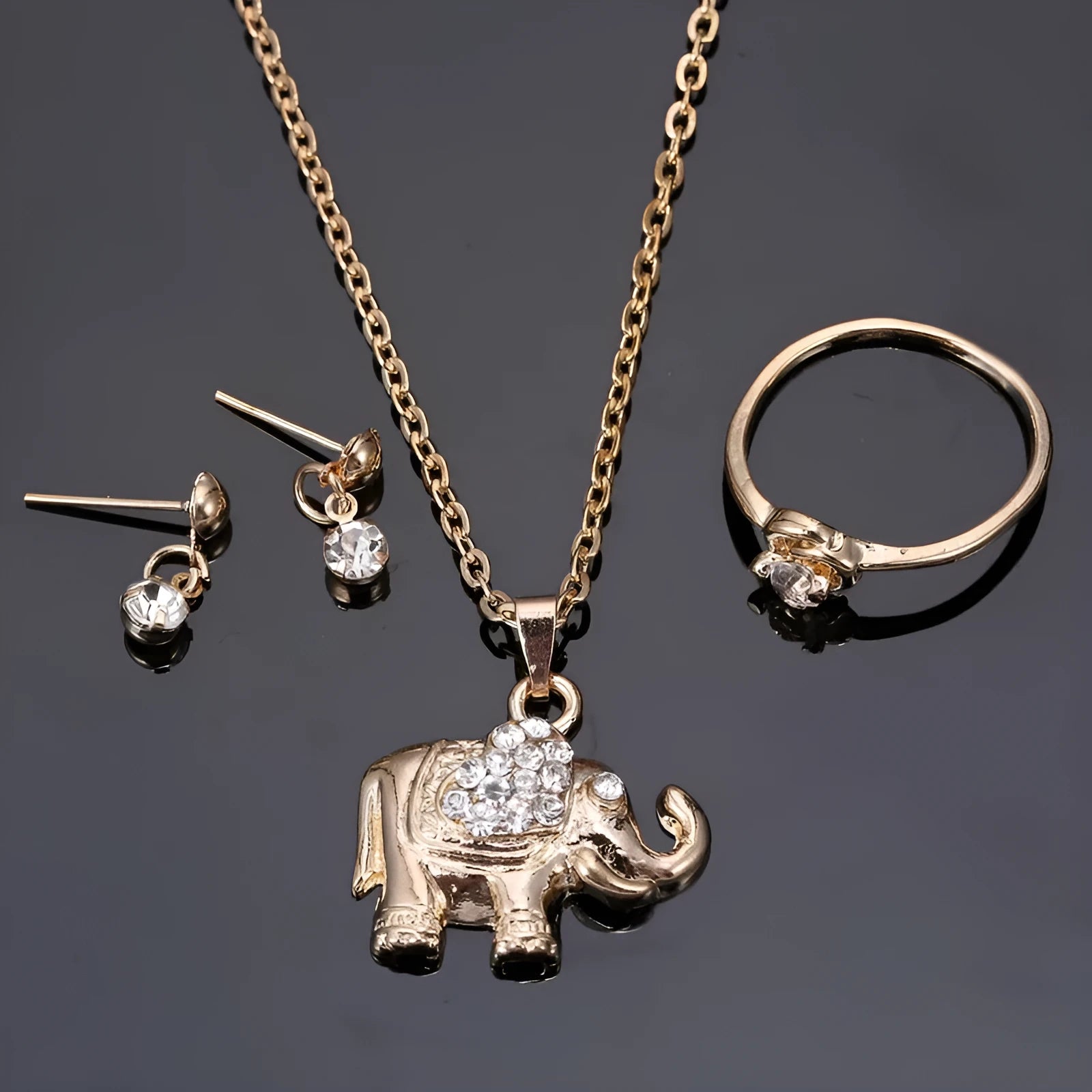 Mixed wholesale lot of animal pendants, necklaces, rings, earrings, jewellery sets, and bridal accessories from Yiwu