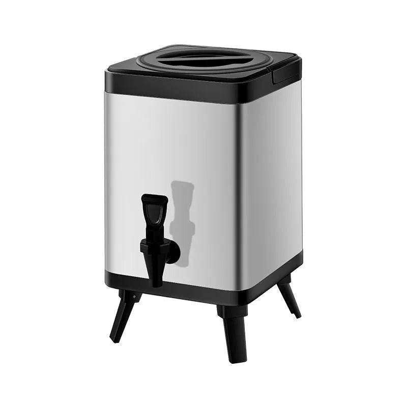 Stainless steel square lock cold insulation barrel with 8 litre capacity silver finish