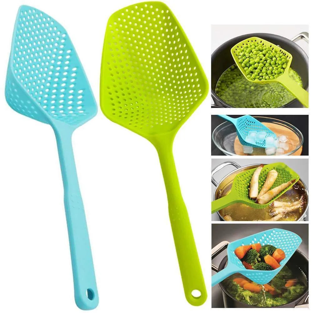 Large nylon kitchen strainer scoop colander for draining food from oven and cooking pans