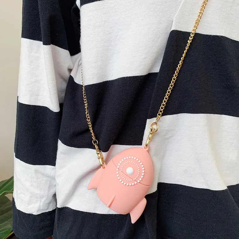 Pink silicone protective case for AirPods 1 and 2 generation charging case