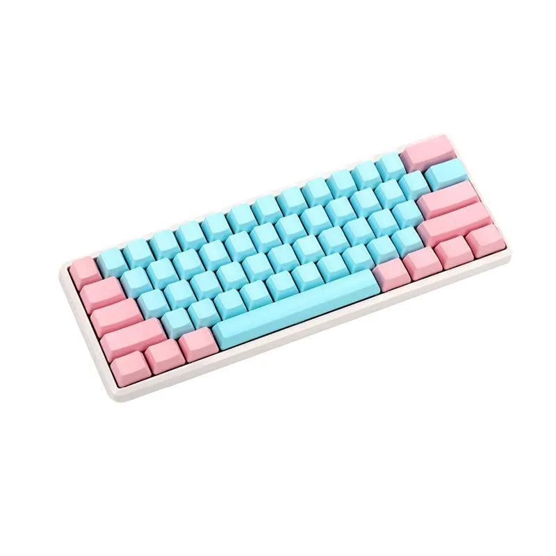 Pink PBT keycaps with side-printed legends for mechanical keyboard replacement