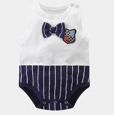 Sleeveless 100% cotton baby vest for newborns in a printed design.