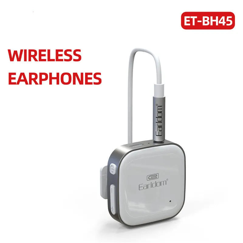 Bluetooth lavalier headset in black, grey, or red colours with 10-metre wireless range for hands-free communication
