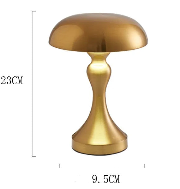 Metallic desk lamp with touch control and USB charging cable